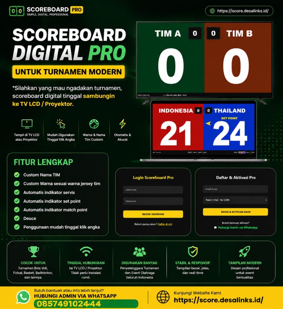 Aplikasi Papan Skor Voli Digital