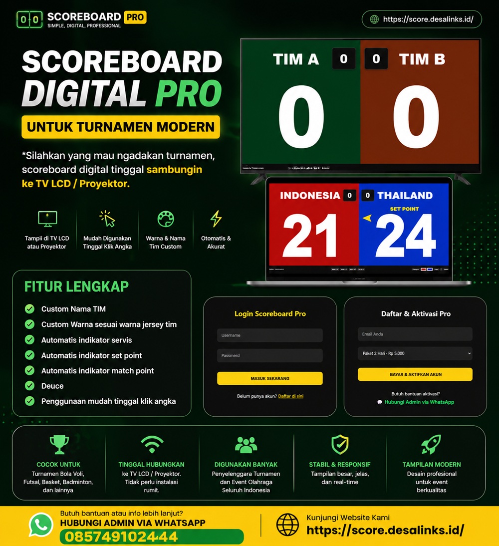 Aplikasi Papan Skor Voli Digital